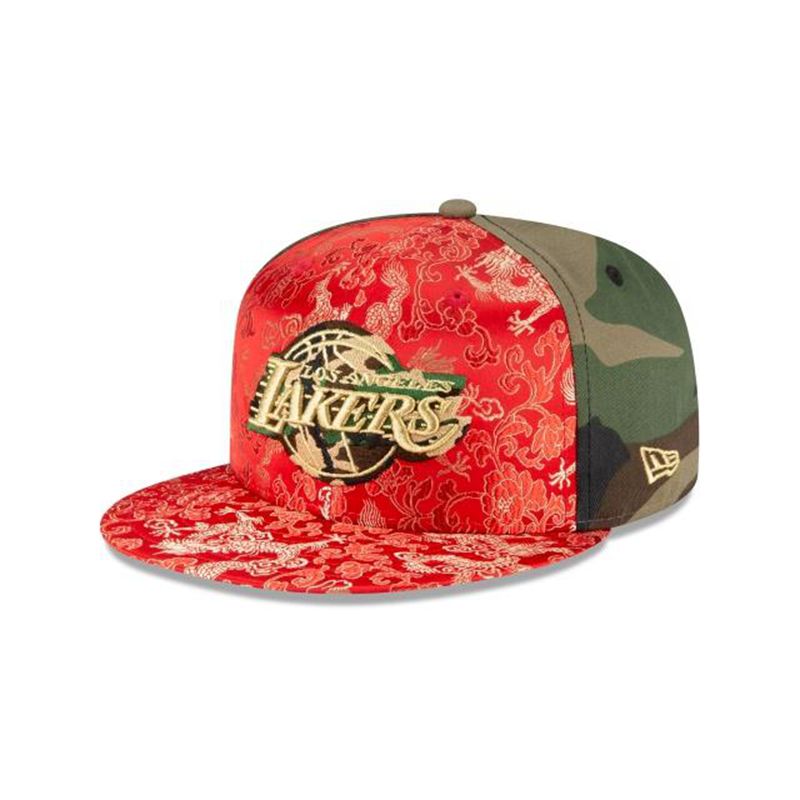 NBA Los Angeles Lakers Dragon Satin 59Fifty Fitted (WXF7516) - Green New Era Caps